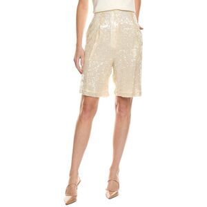 Lapointe Womens  Sequin High-Waist Short, White